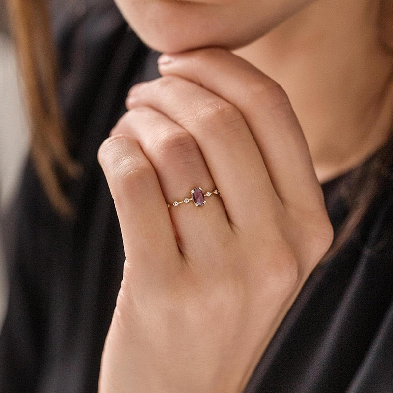 Frank Purple sterling silver ring