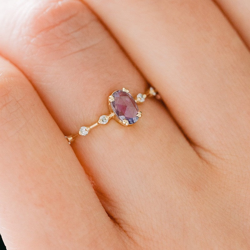 Frank Purple sterling silver ring