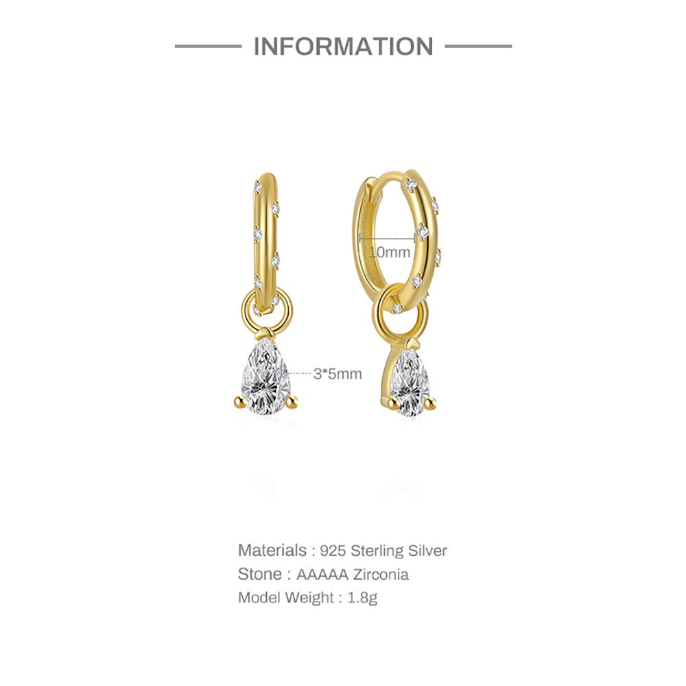 Dainty drop hoops