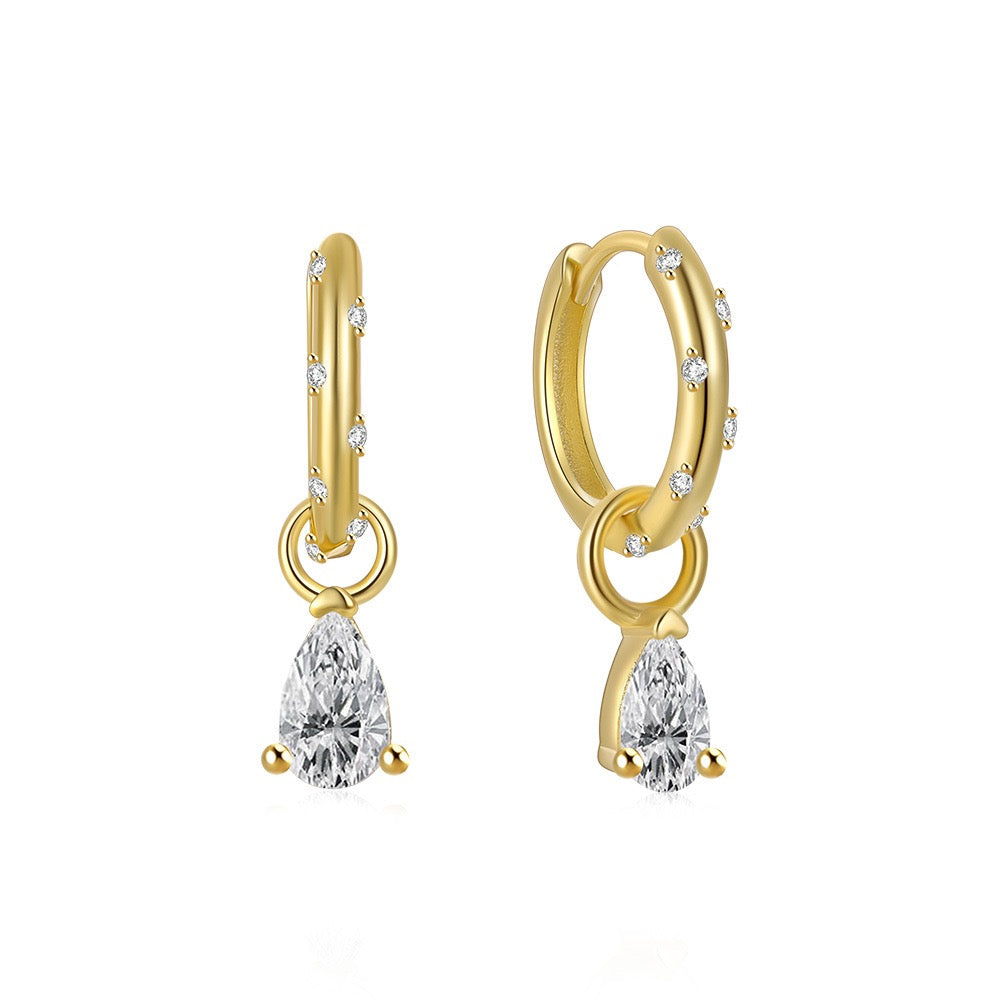Dainty drop hoops
