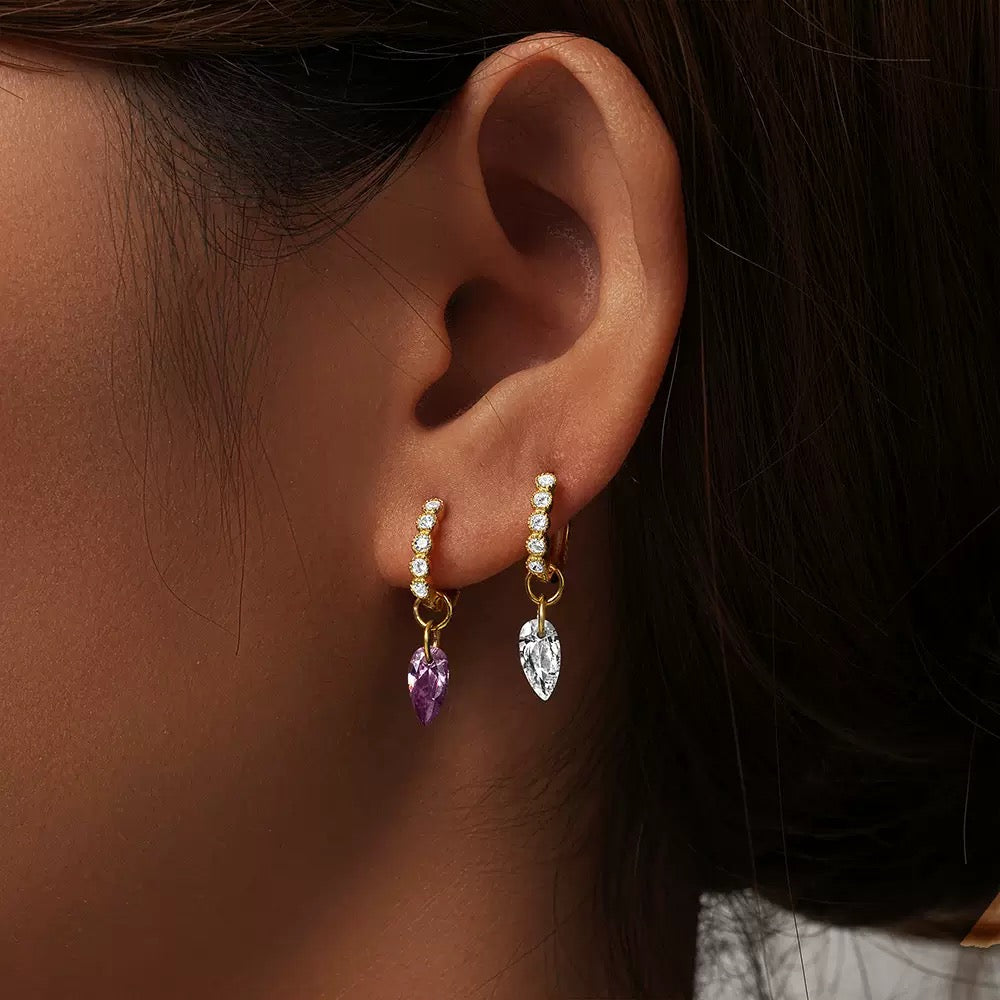 Dainty drop hoops