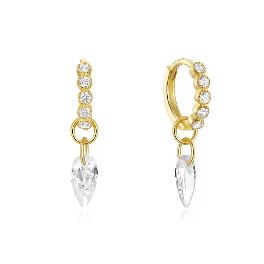Dainty drop hoops