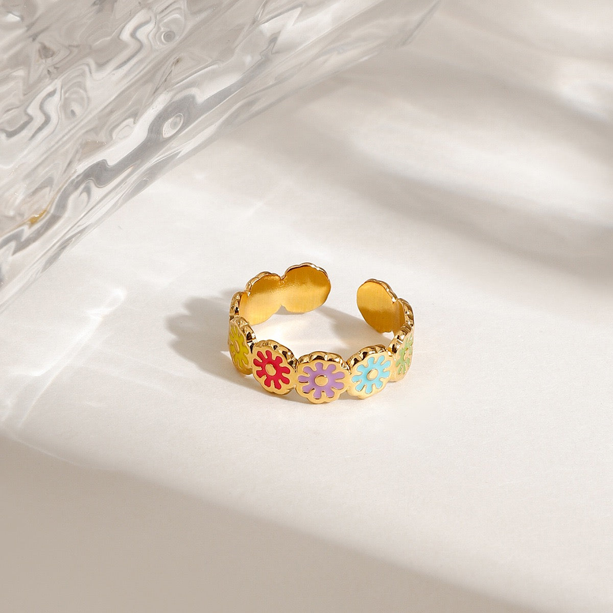 Rainbow Daisy rings