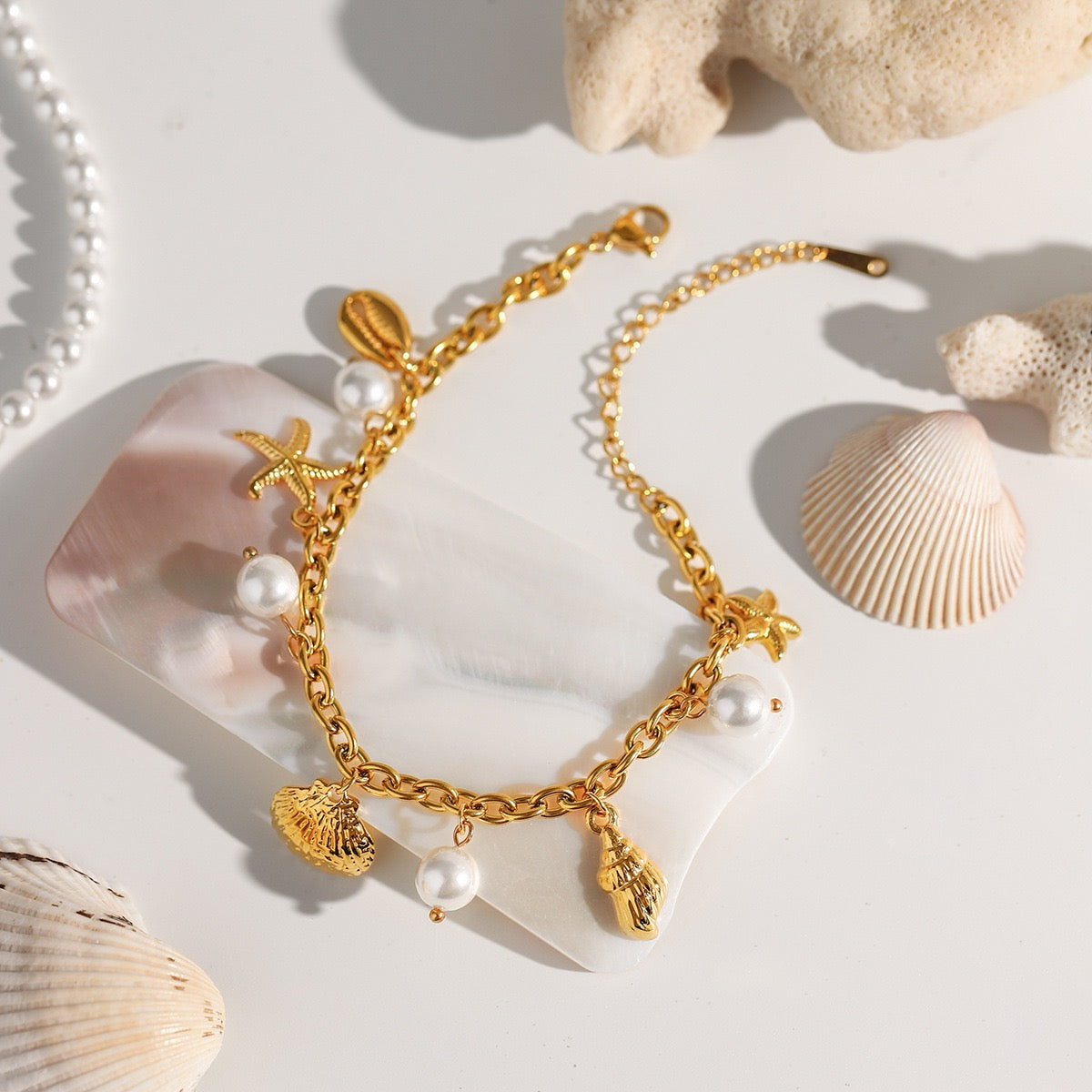 Beach chain star charm bracelet