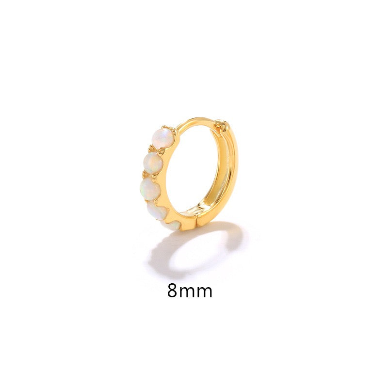 Dainty opal hoops