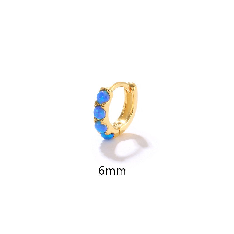 Dainty opal hoops