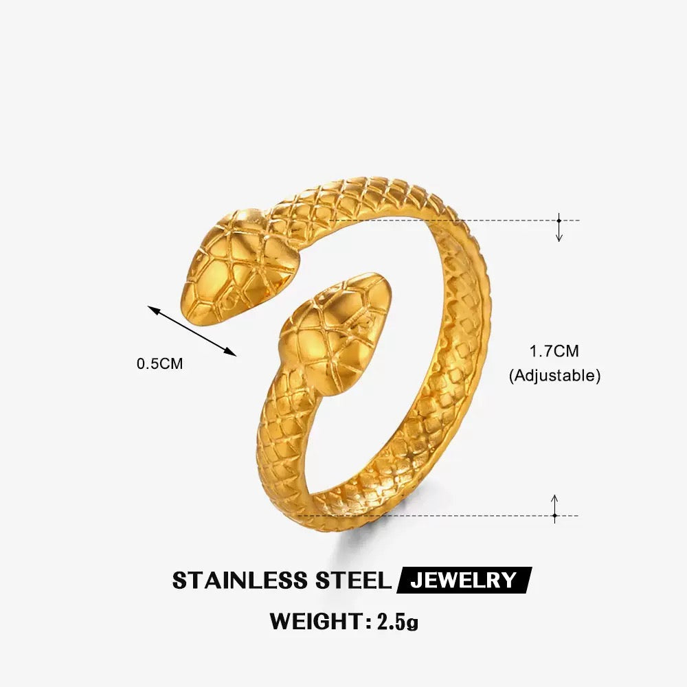 Adeline Double head snake rings