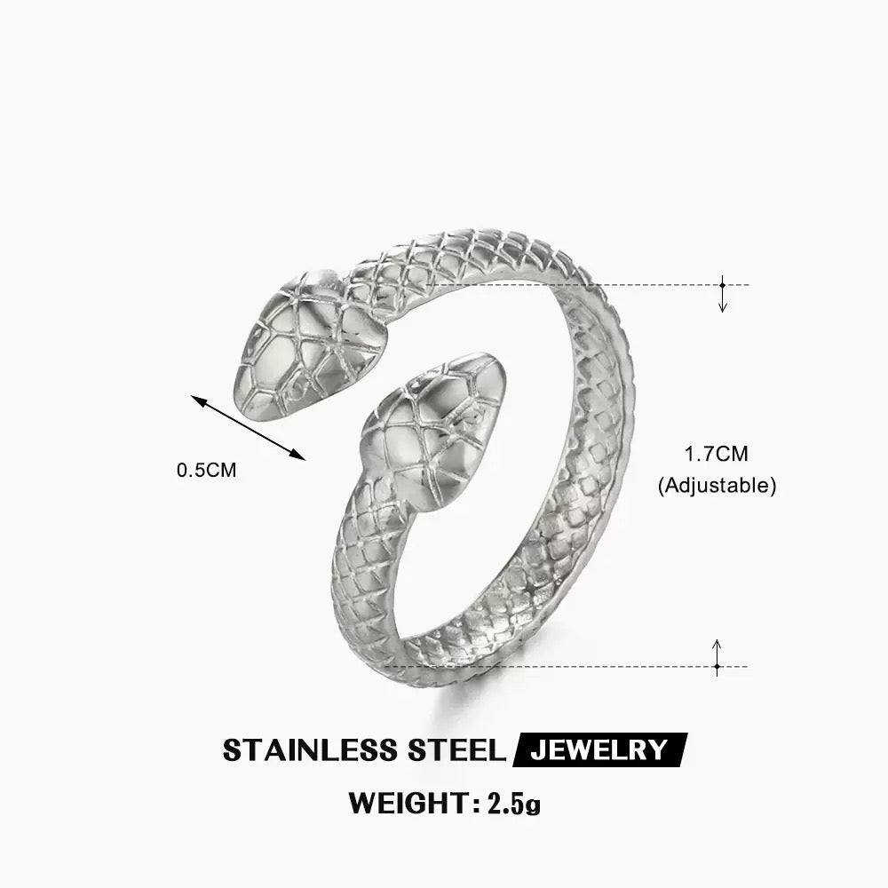 Adeline Double head snake rings