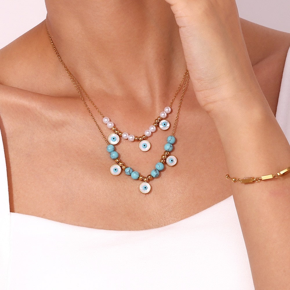 Edith Evil eyes necklace