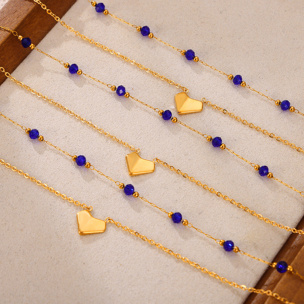 Alina Blue stone double layer necklace