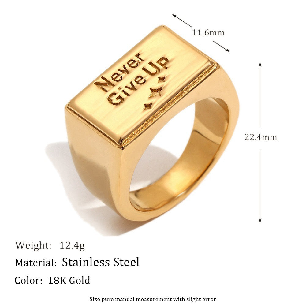 Never give up rings