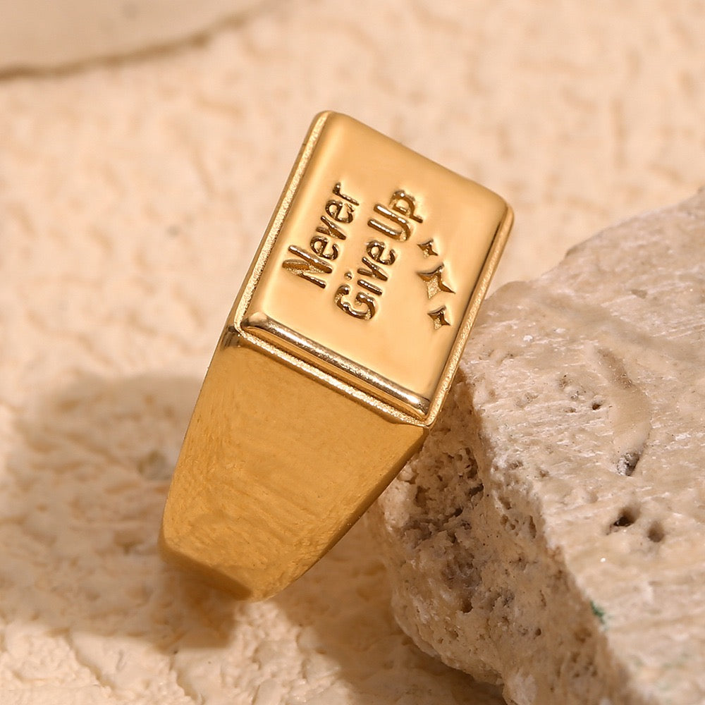 Never give up rings