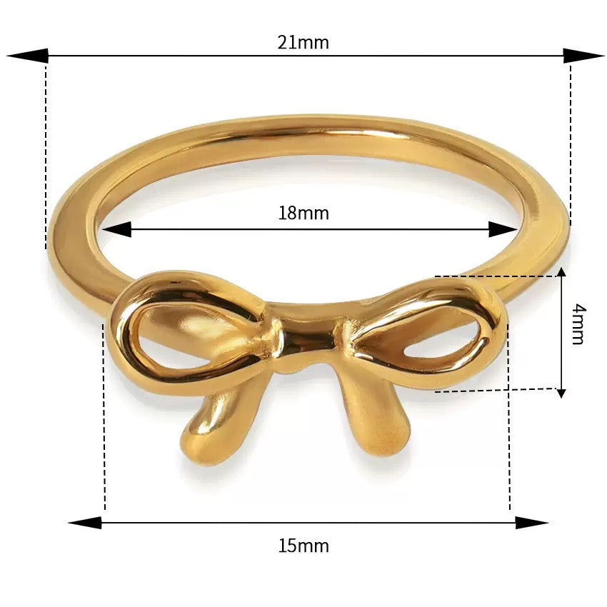 Cute bow ring set