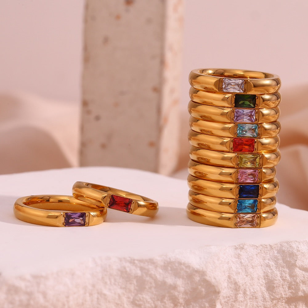 Birth stone rings