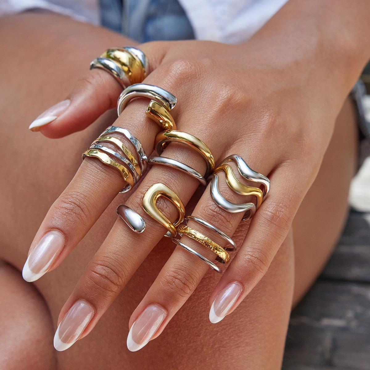 Two tone rings collection