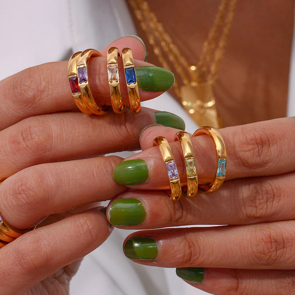 Birth stone rings