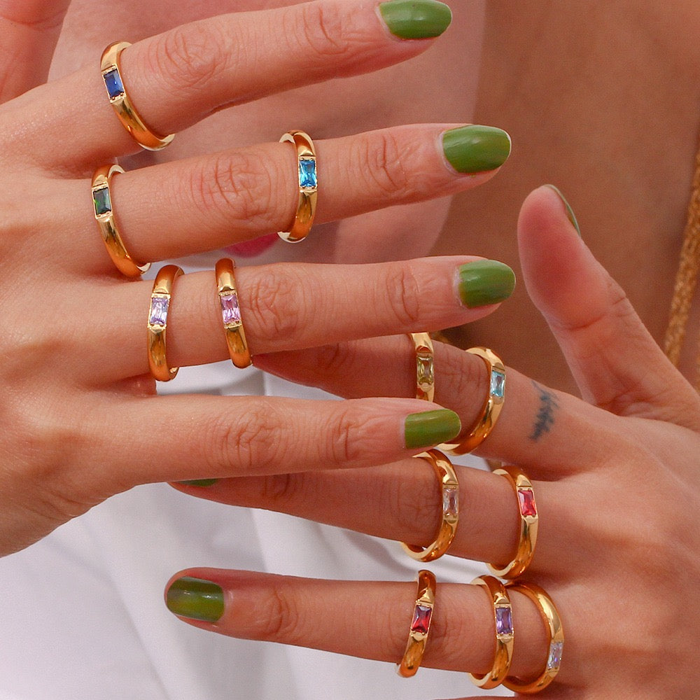 Birth stone rings
