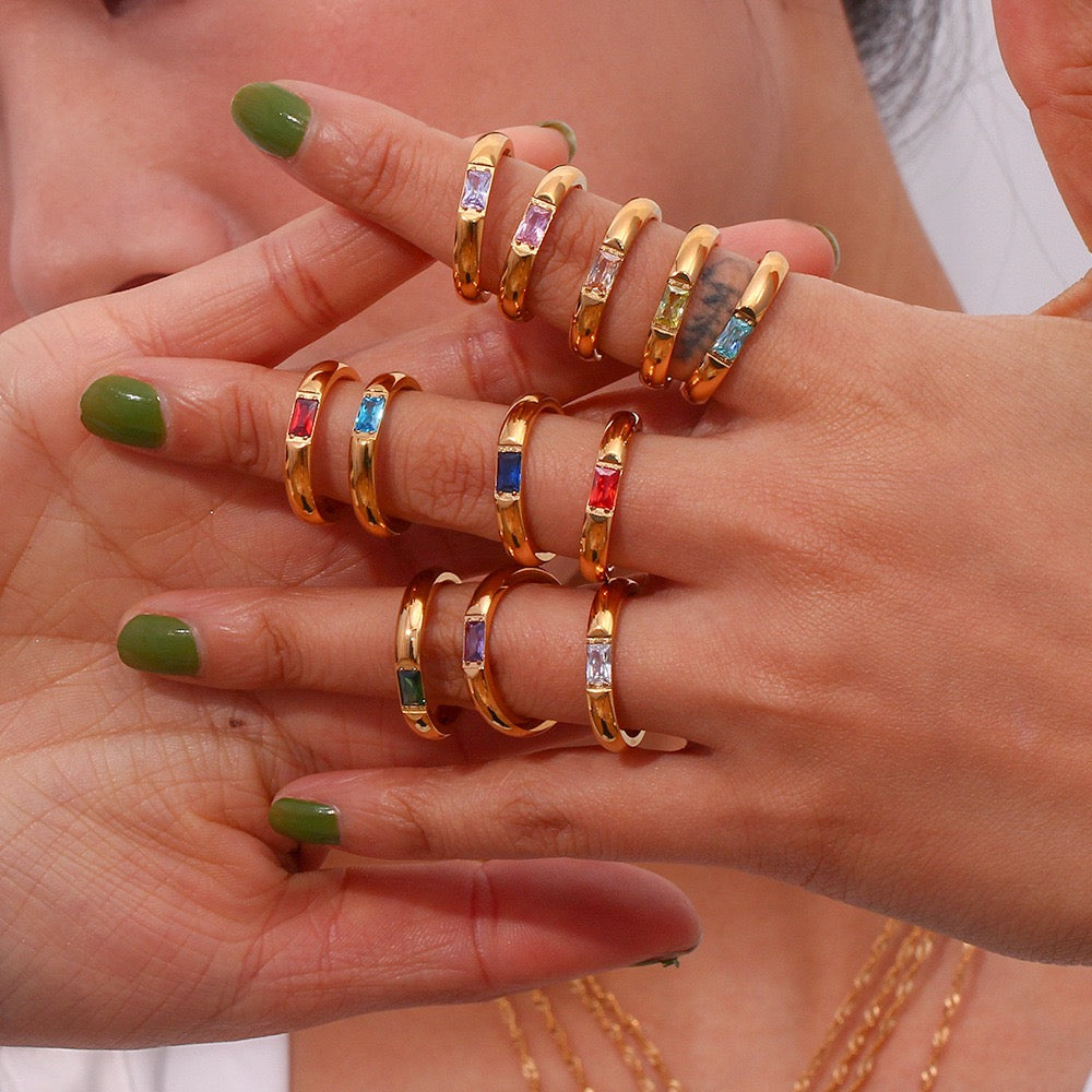 Birth stone rings