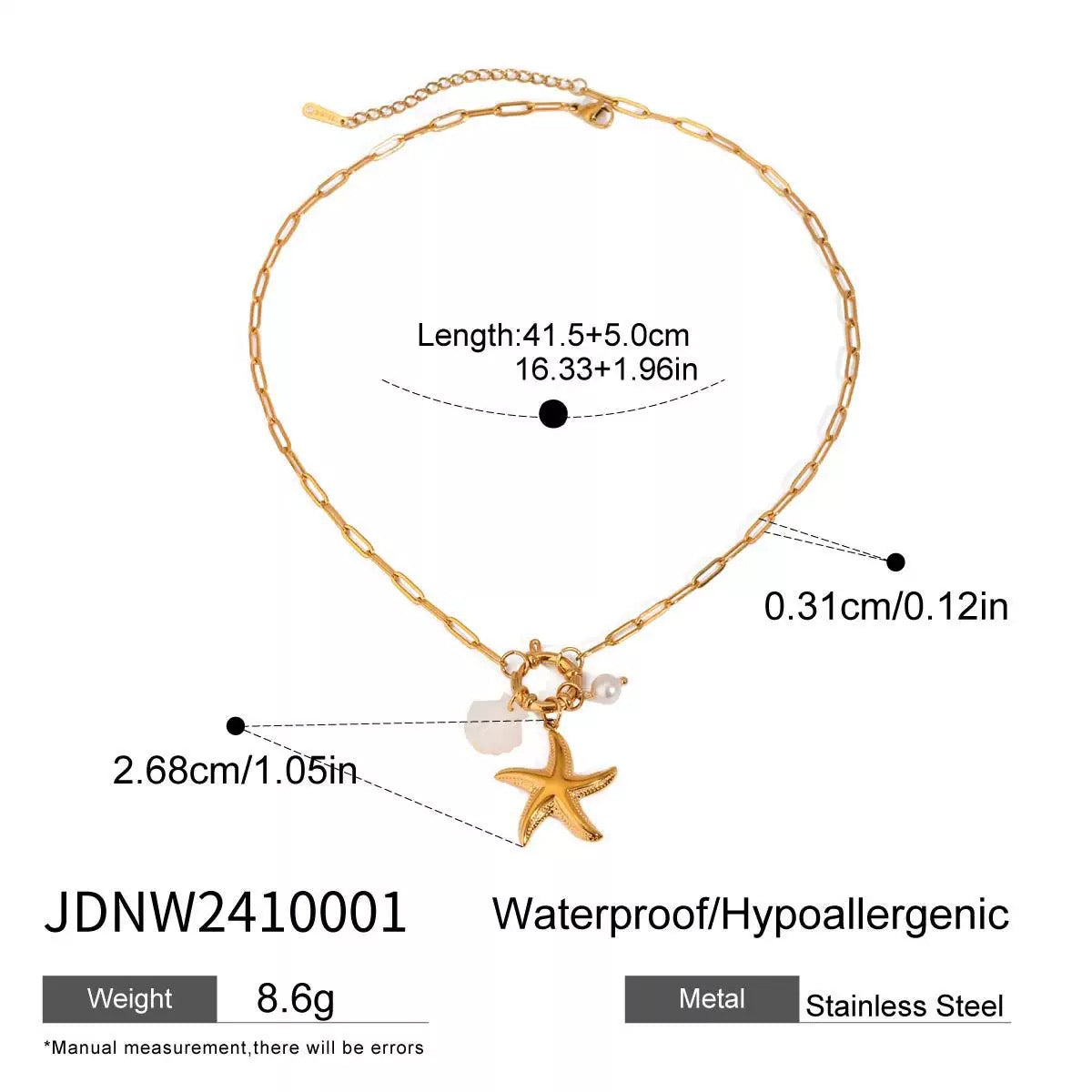 White shell starfish chain set