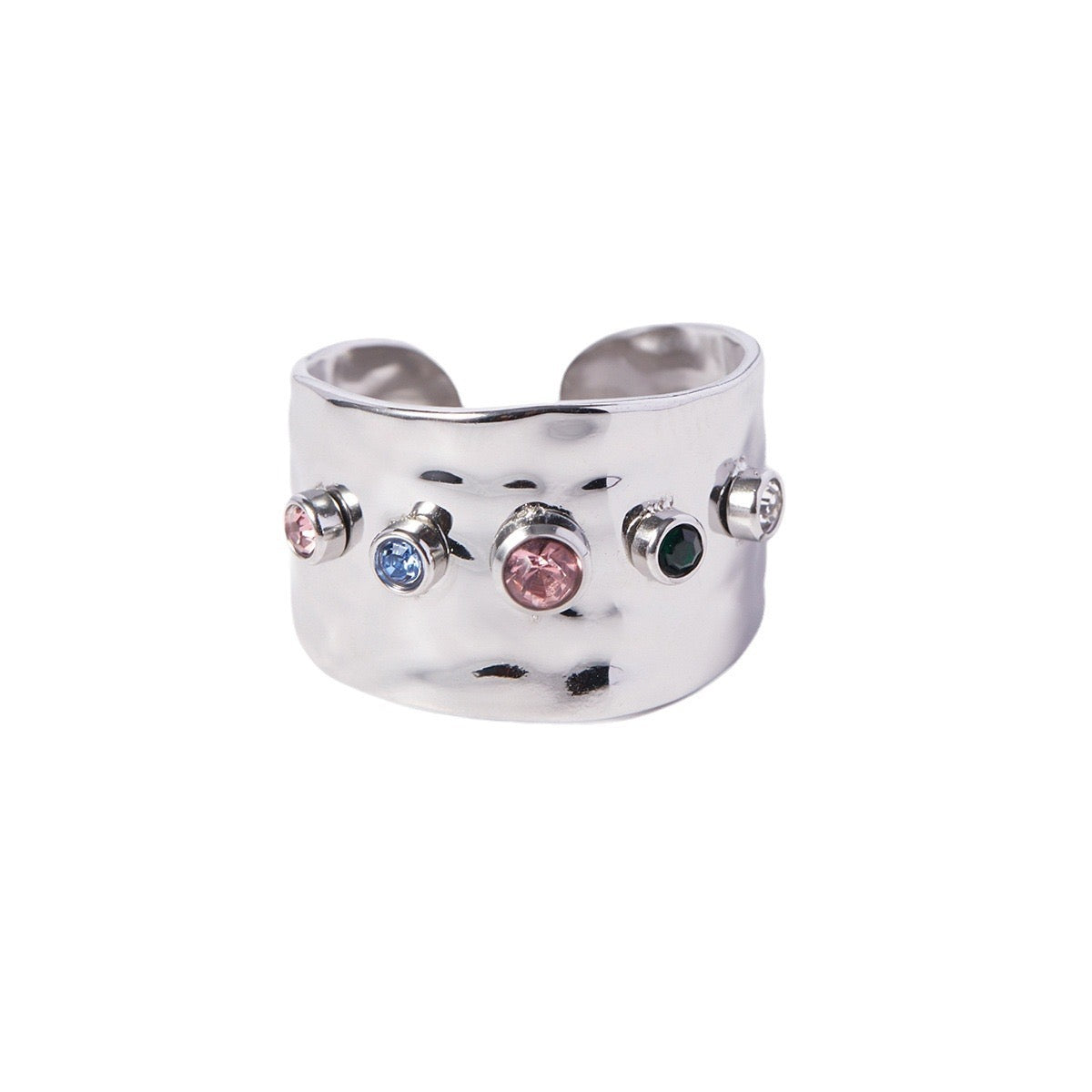 Rainbow stone band rings