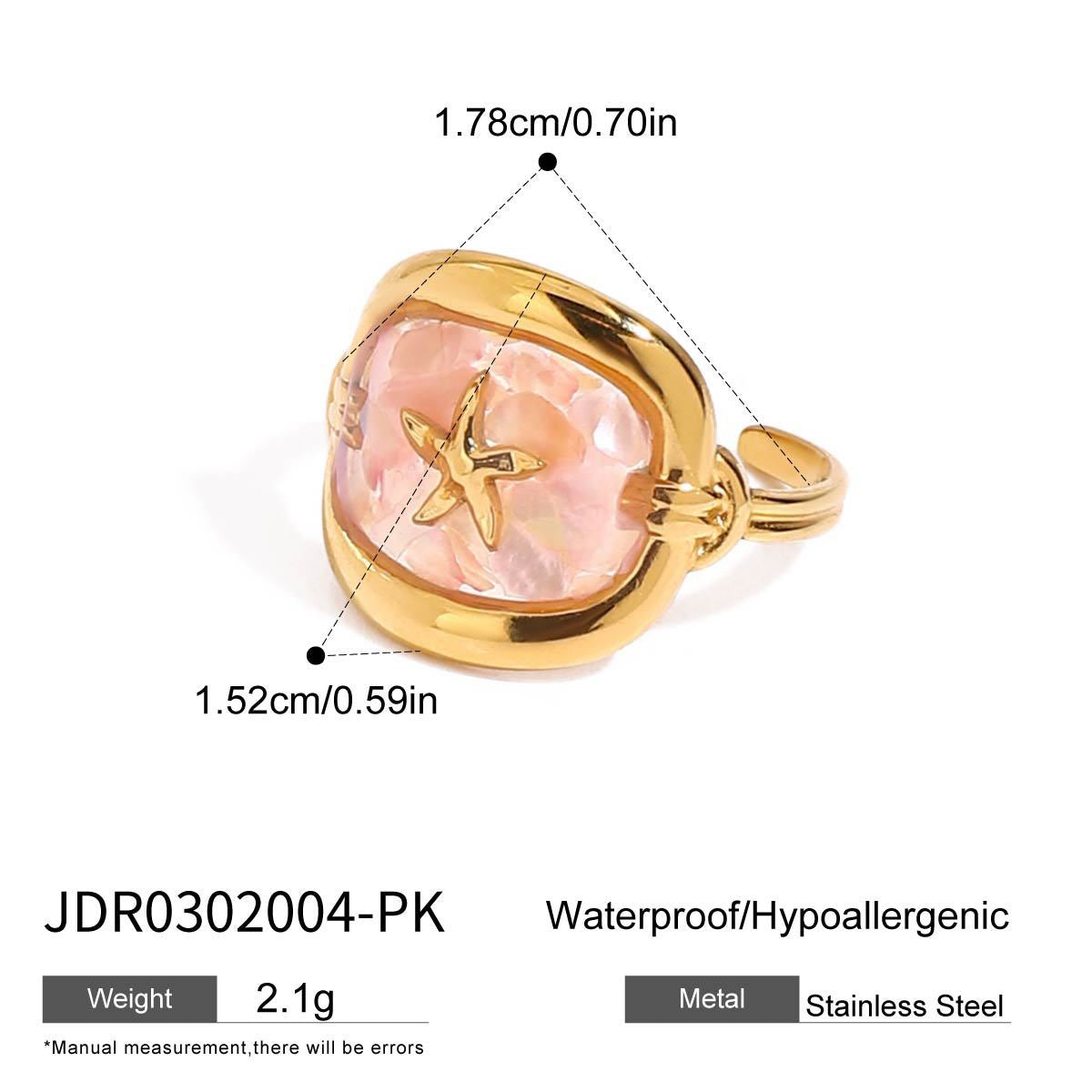 Pink starfish ring