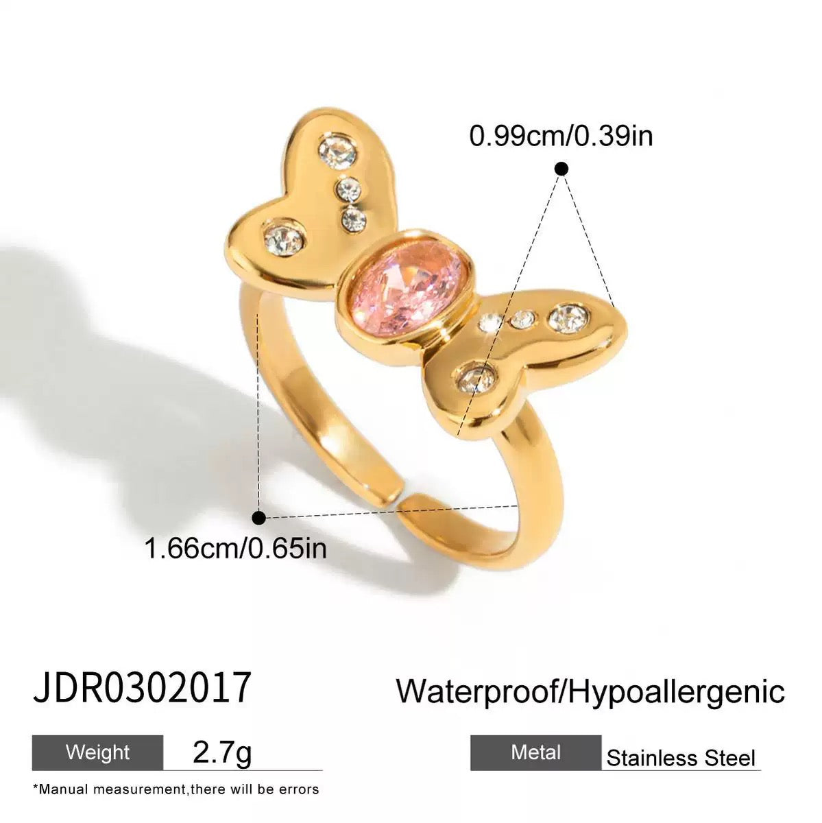 Pink bow ring