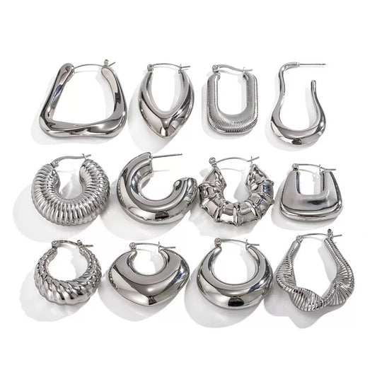 Katrina Stainless steel hoops collection