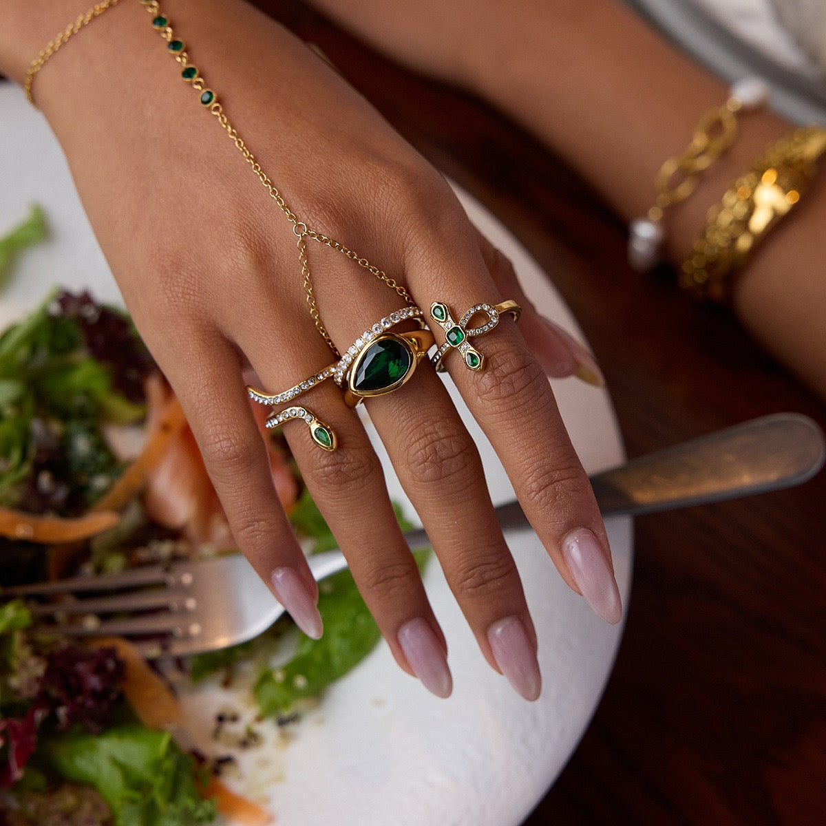 Green cross rings