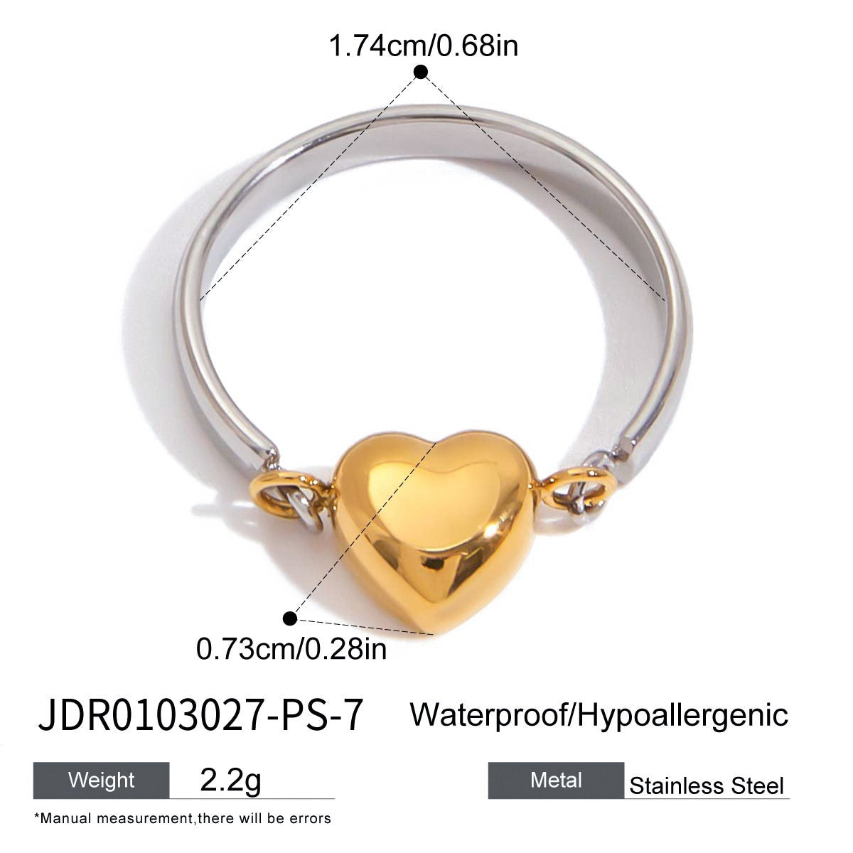 Love chain heart rings