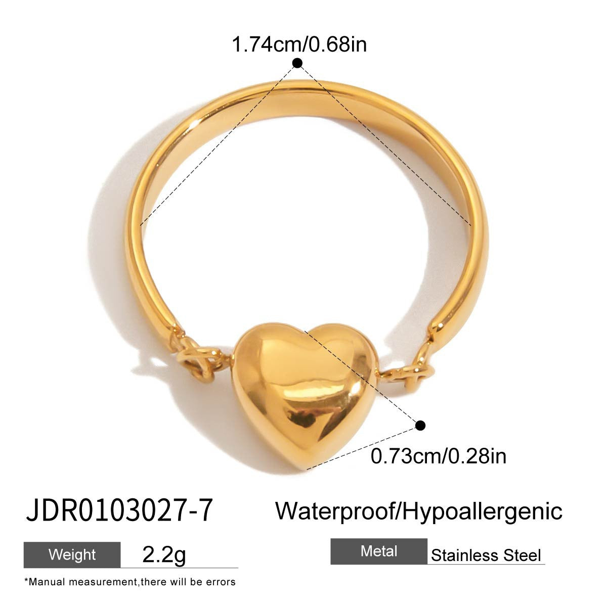 Love chain heart rings