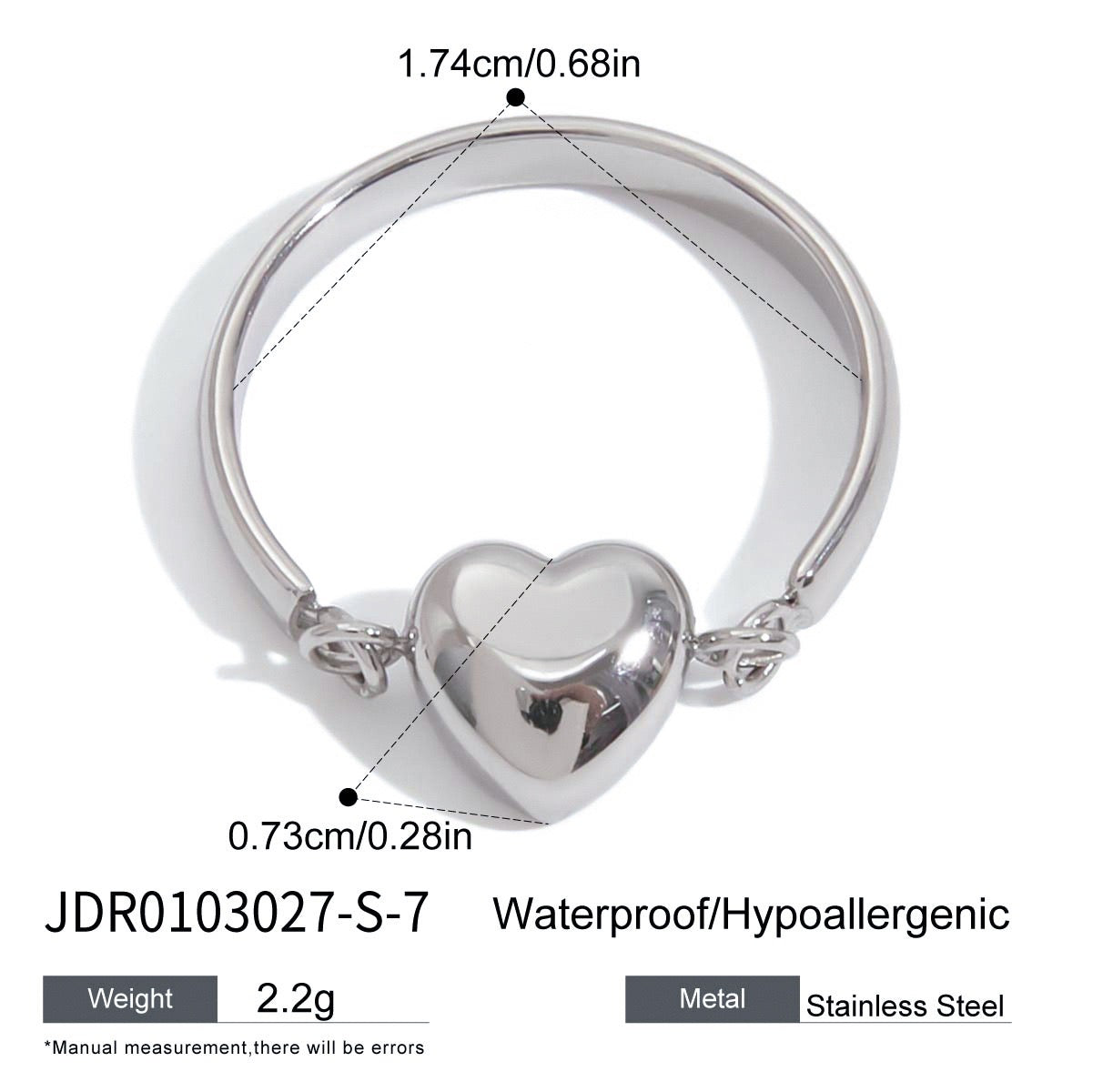 Love chain heart rings