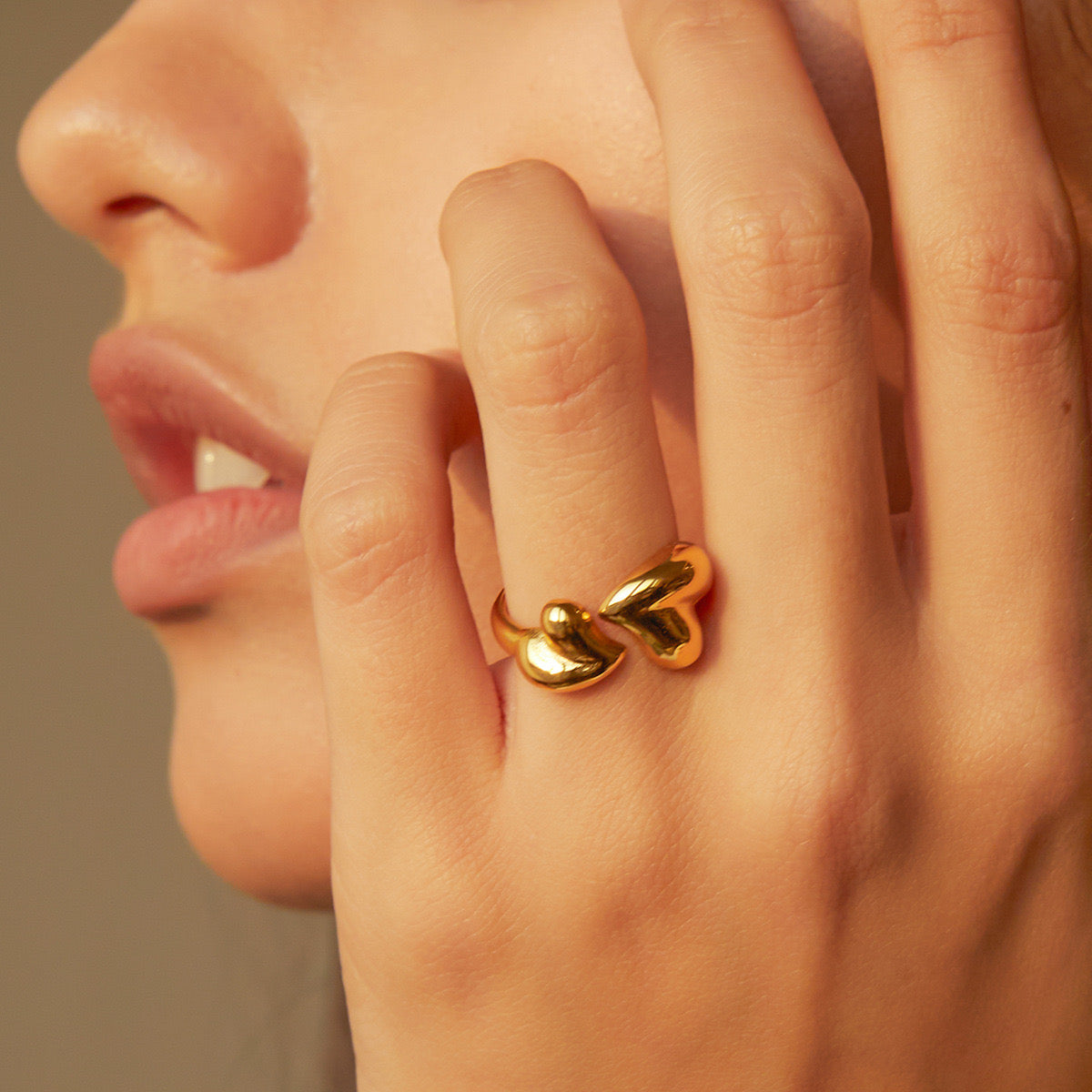 Onni Double hearts rings