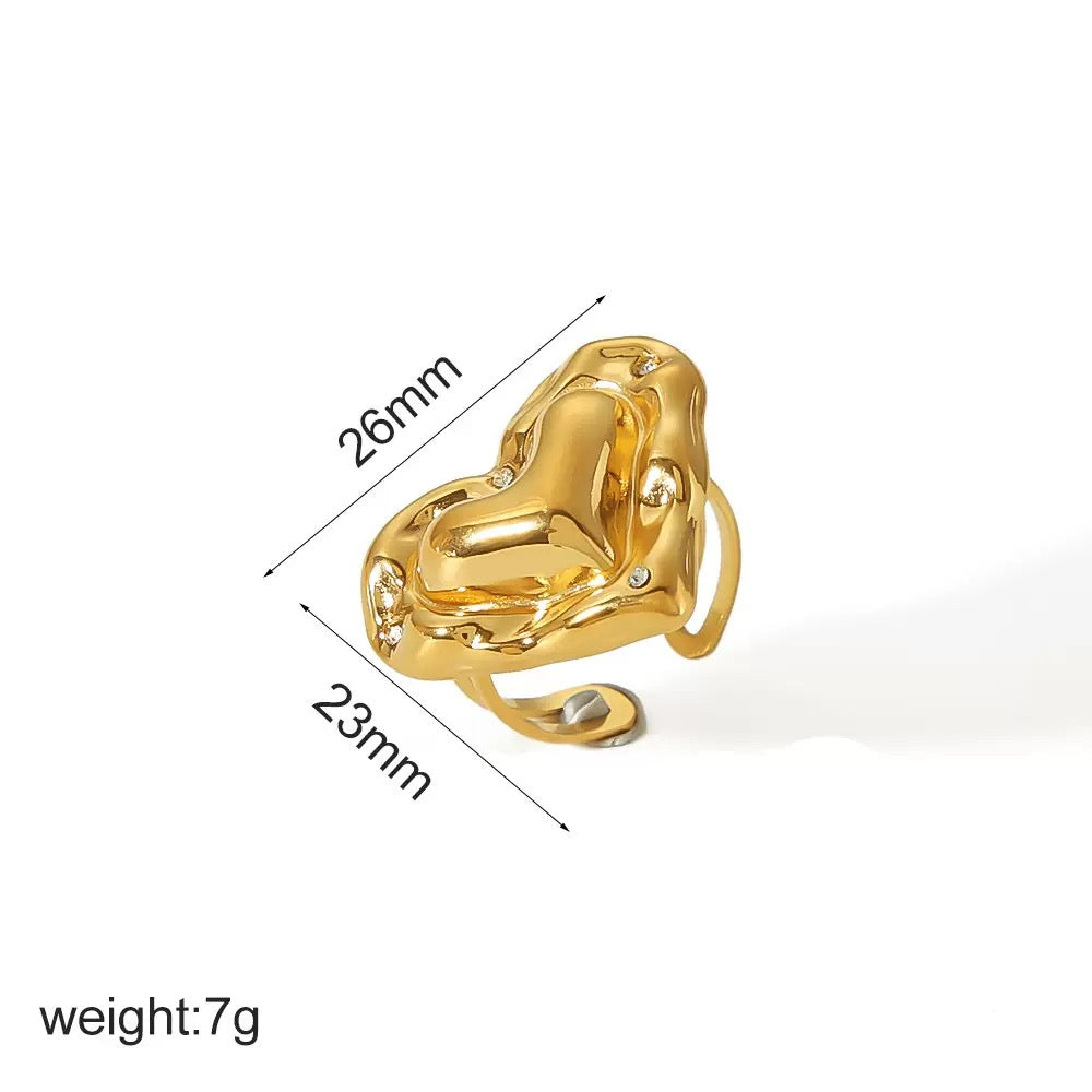 Melting heart rings