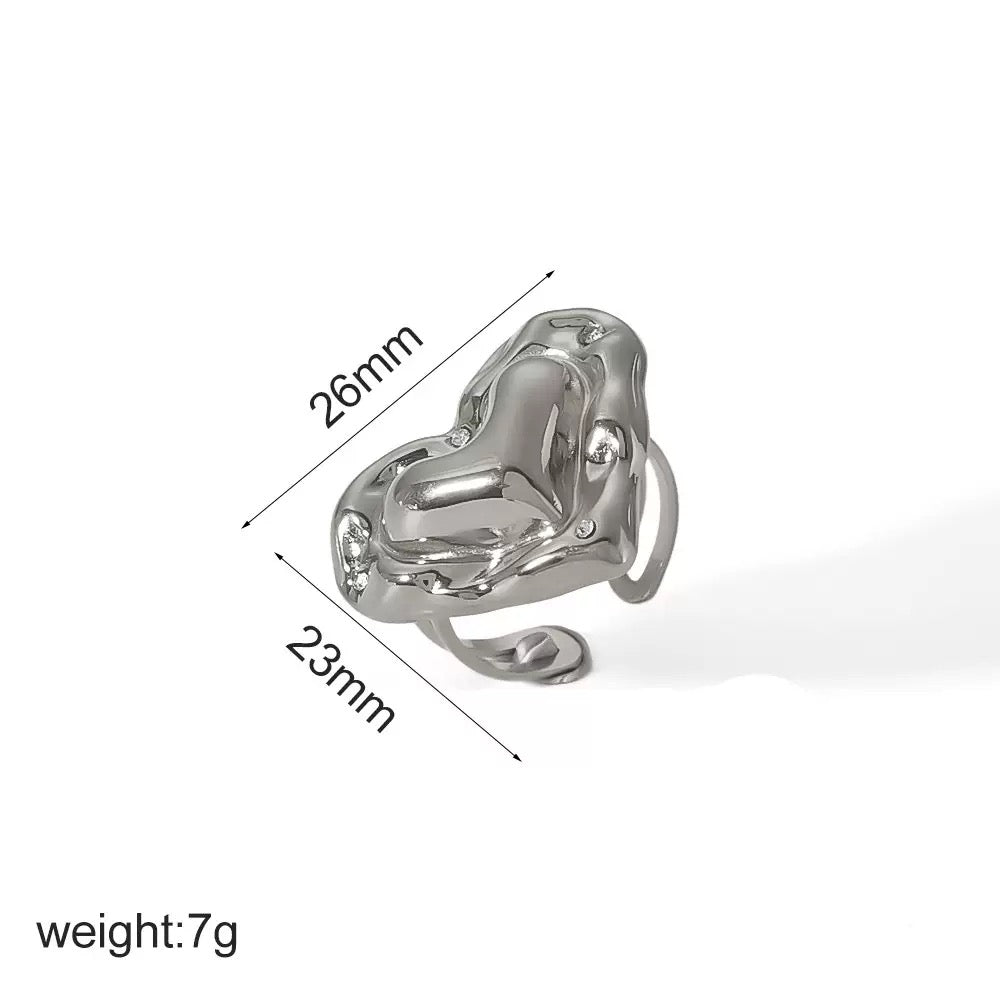 Melting heart rings