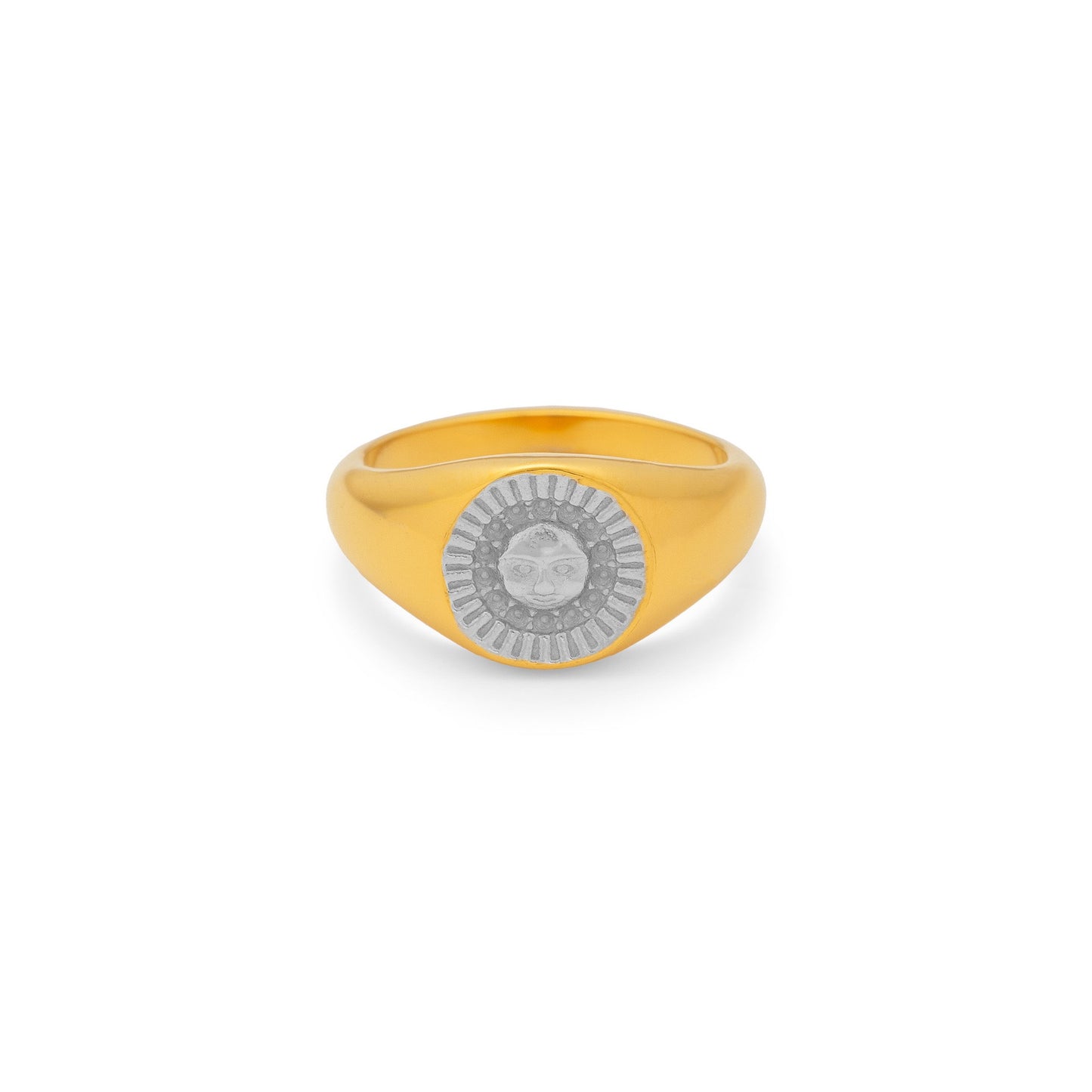 Two tones statement rings