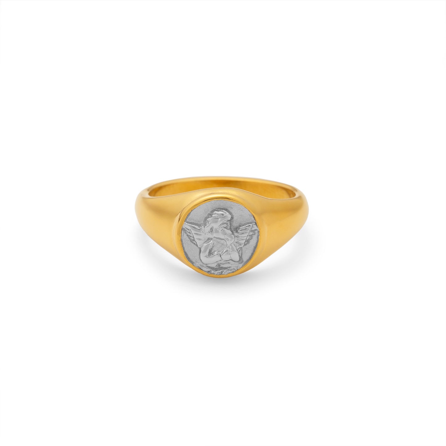 Two tones statement rings