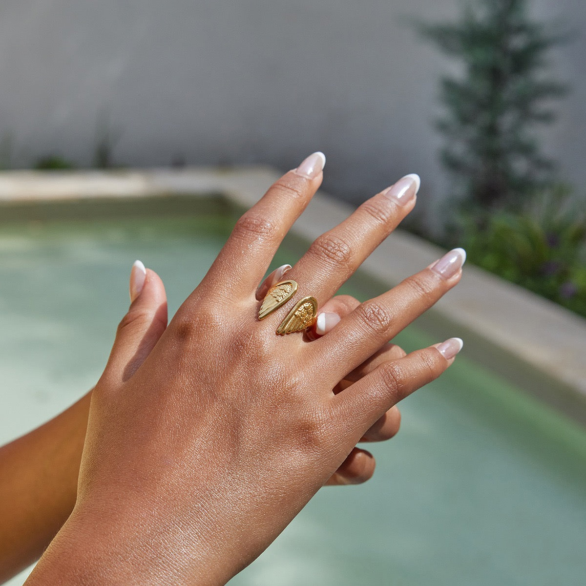 Angel wings ring