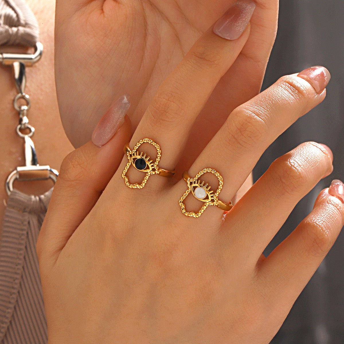 Hamsa palm rings