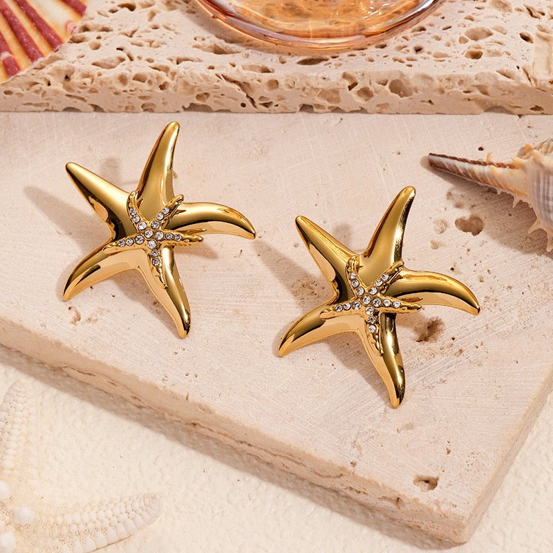 Shinning starfish earrings