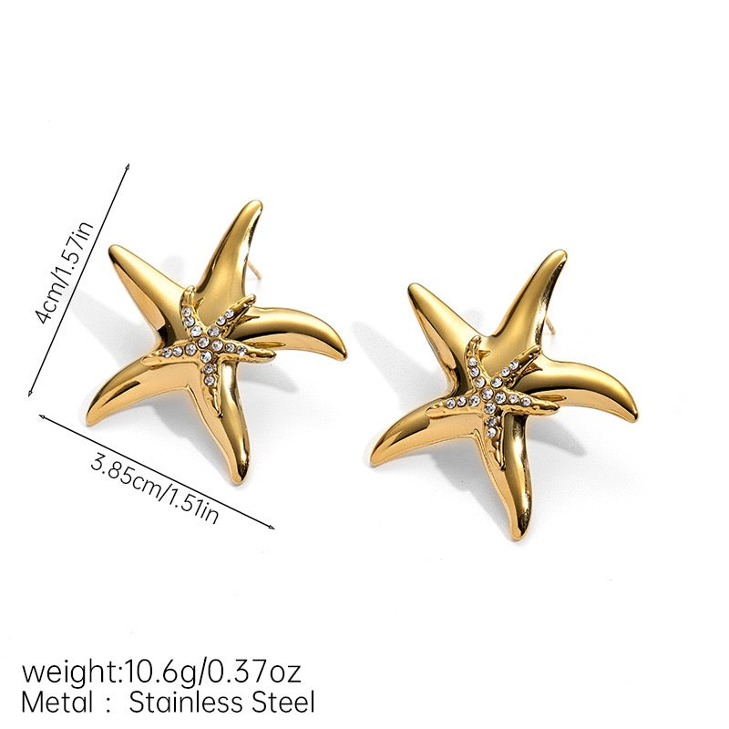 Shinning starfish earrings