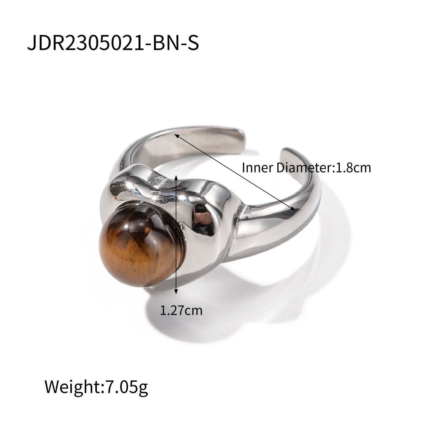 Natural stone heart rings