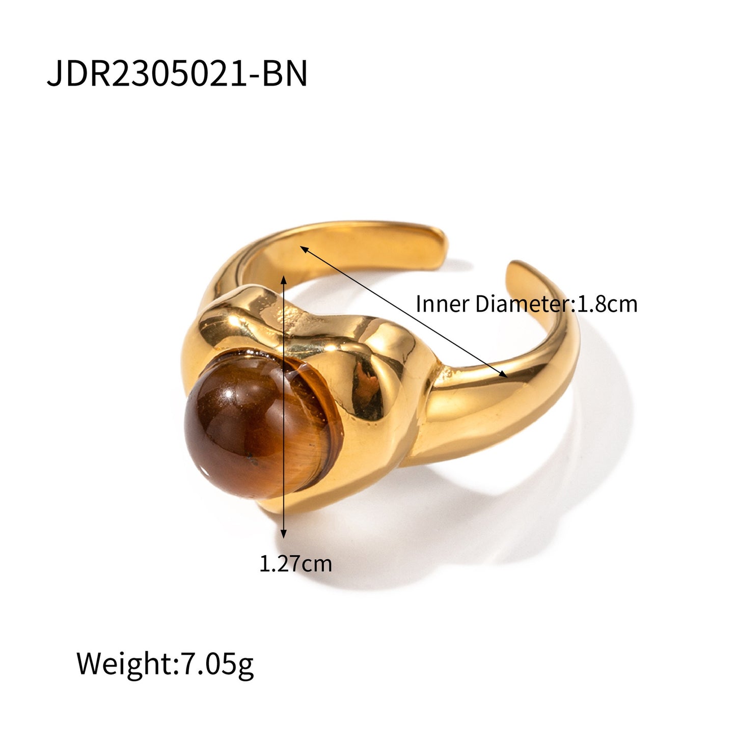 Natural stone heart rings