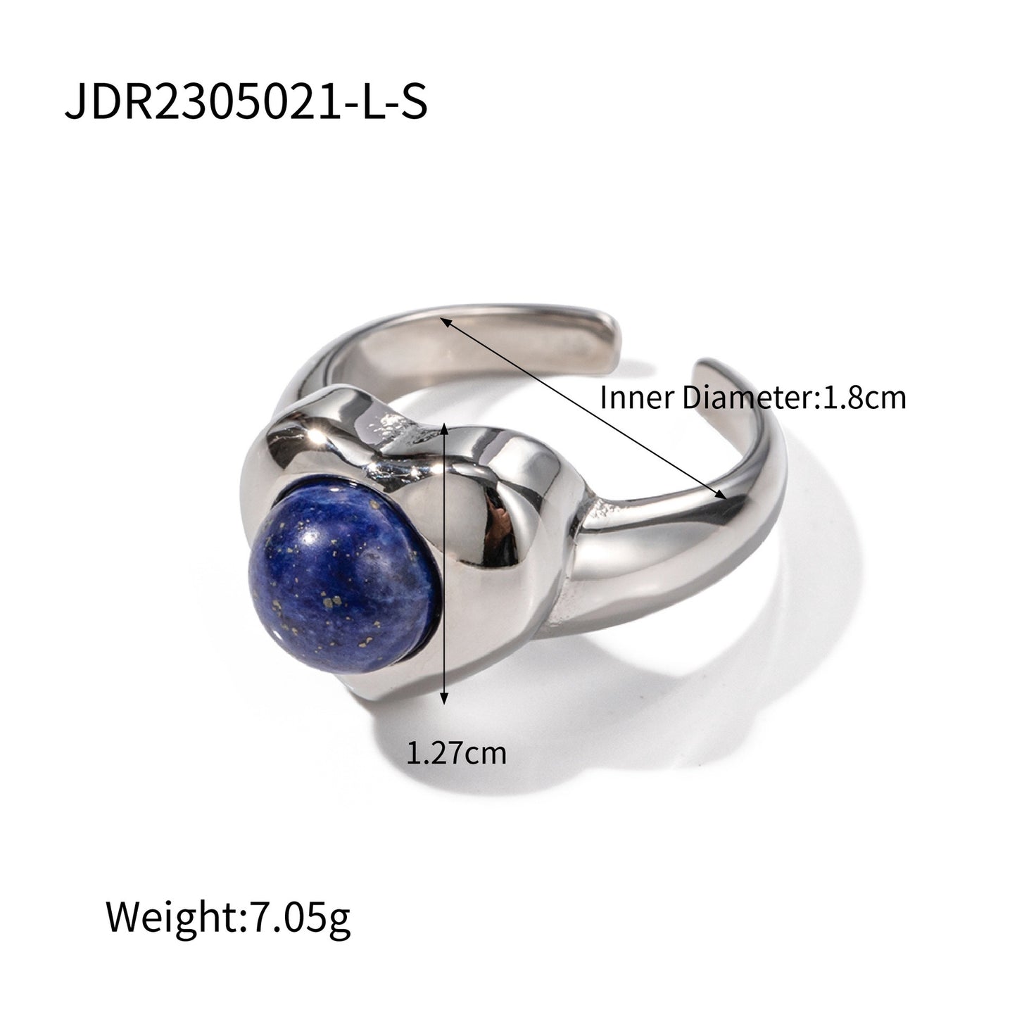 Natural stone heart rings