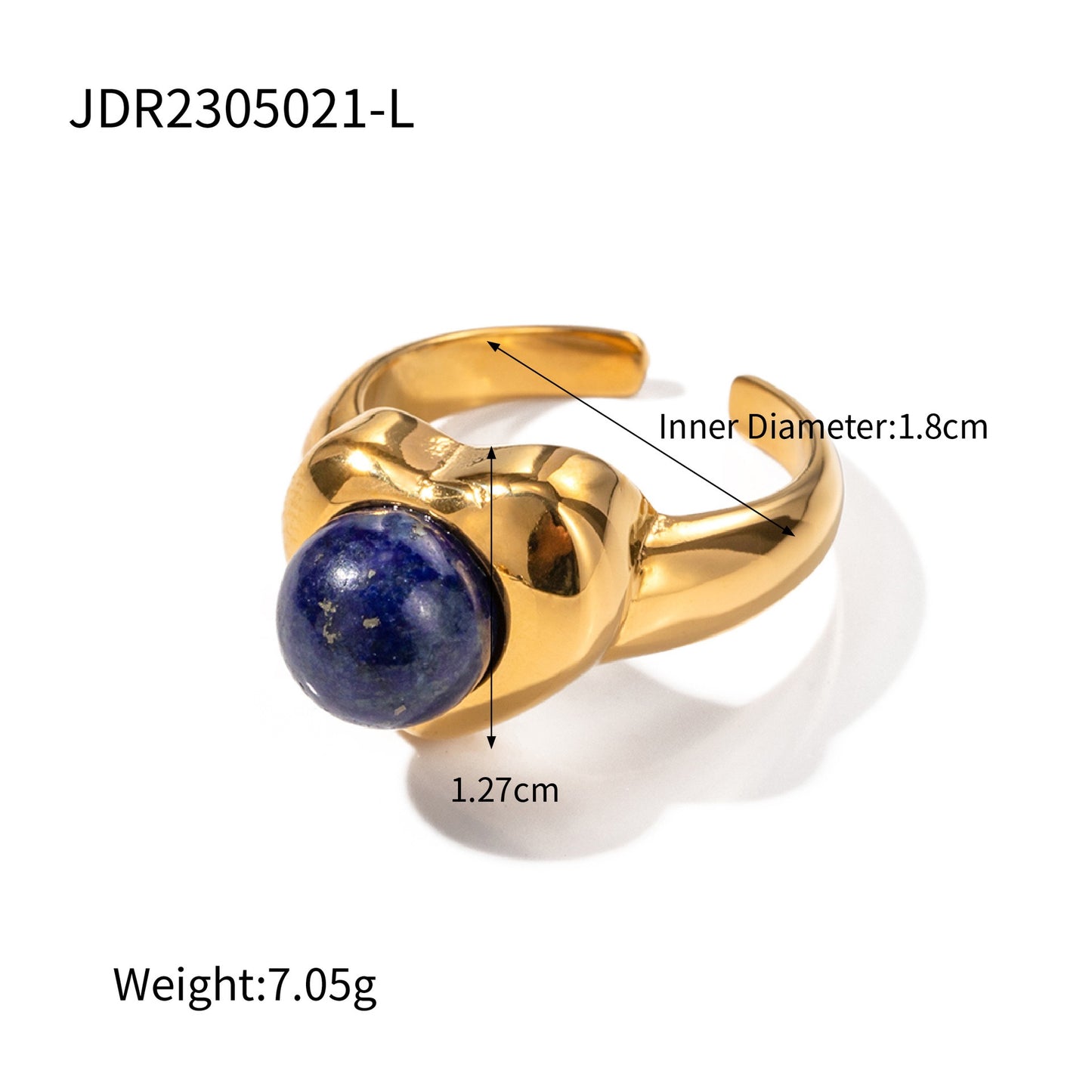 Natural stone heart rings