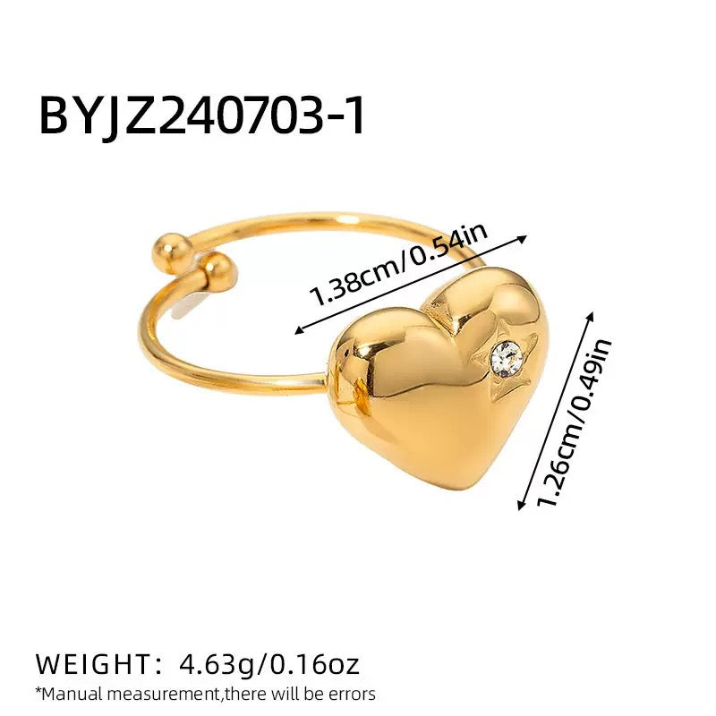 Starry heart ring
