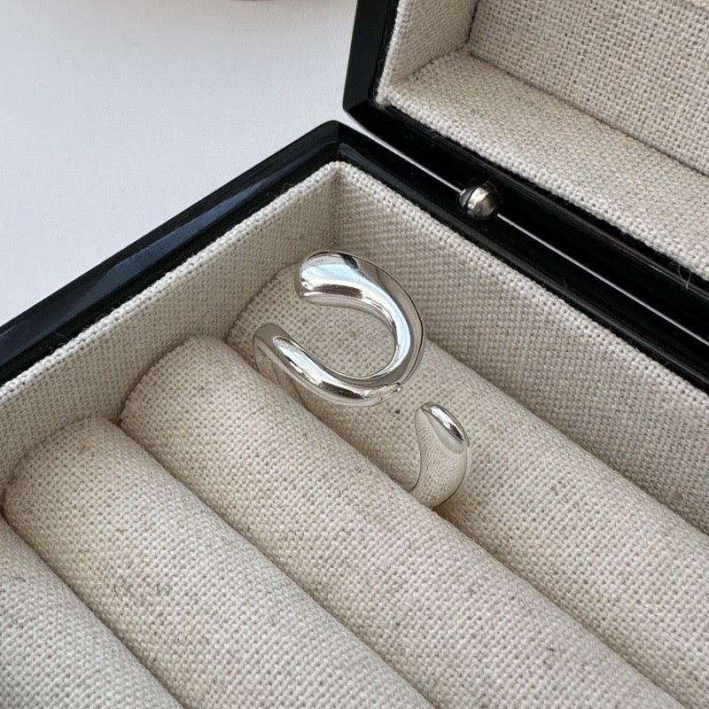 Sterling silver big wave ring