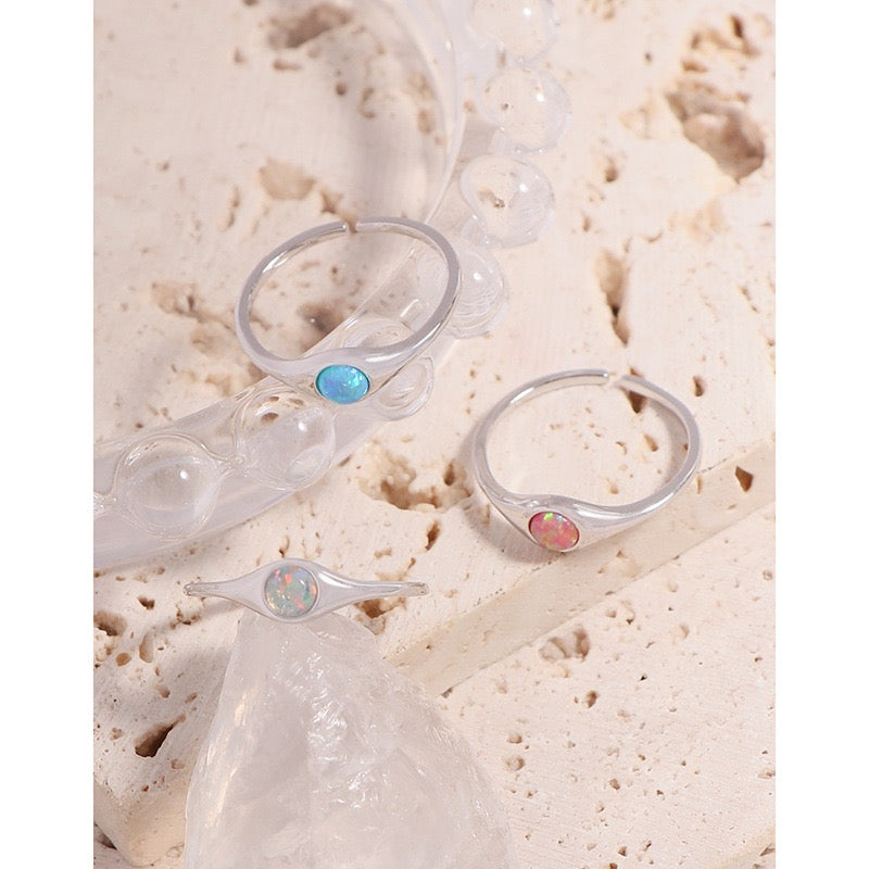 Opal silver ring