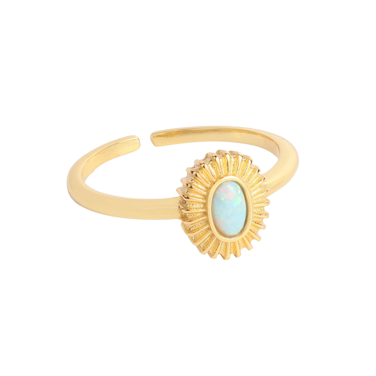 Opal gold sun ring