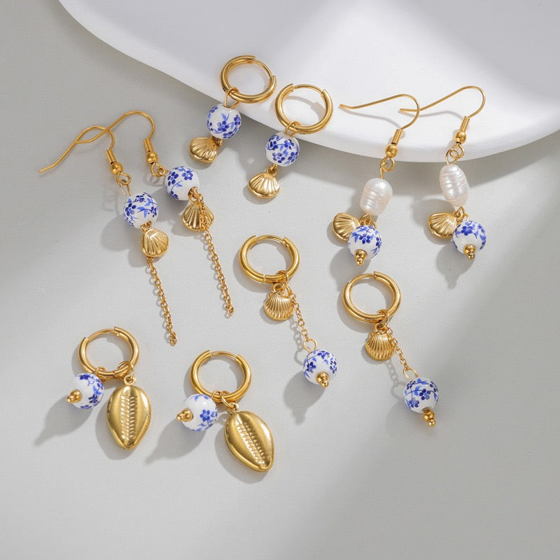 Blue ocean earrings