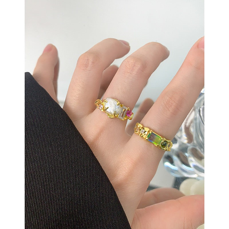 Pearl silver ring